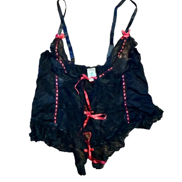 Vintage Andrea Kristoff for Escante Black Negligee Top - Picture 1 of 6